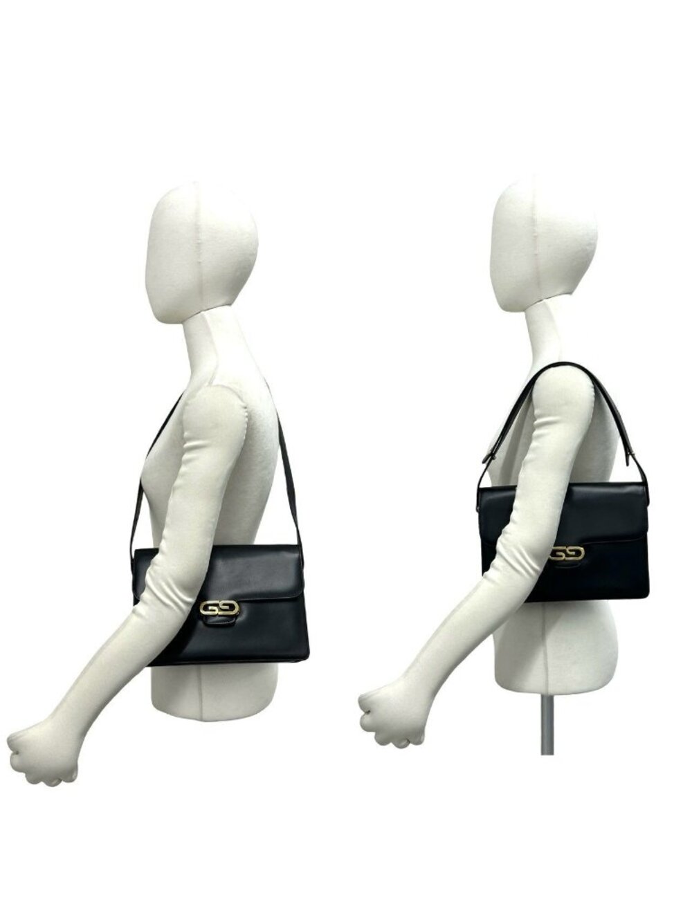 Gucci Vintage GG Logo Leather 2-Way Shoulder Bag Black - Picture 2 of 10